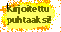 kirjoitettu puhtaaksi